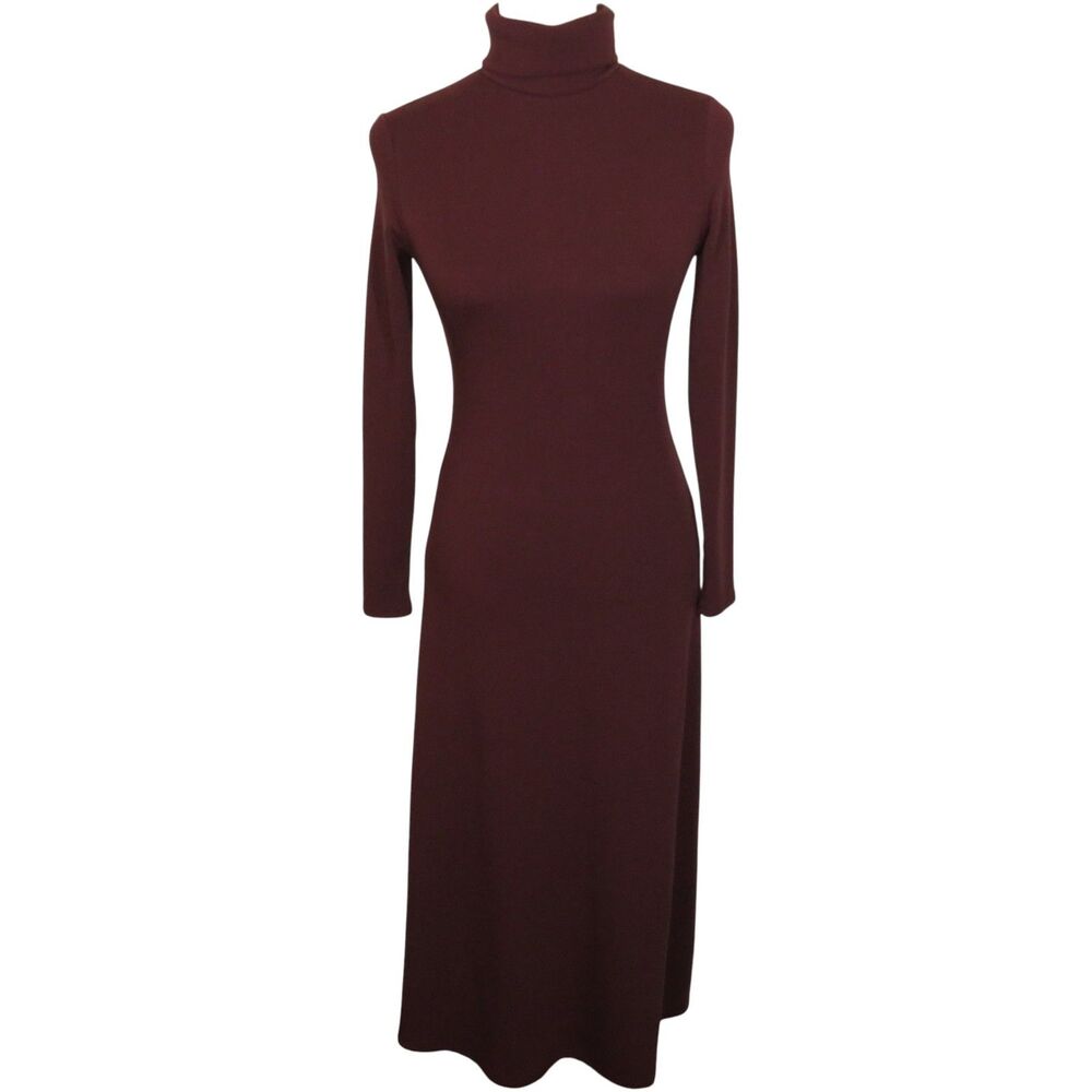 OGL EcoMousse MaxWarm Cozy Long Sleeve Turtleneck Dress Ruby Berry Sz Small